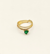Gold Ring with Heart-Shaped Green Stone