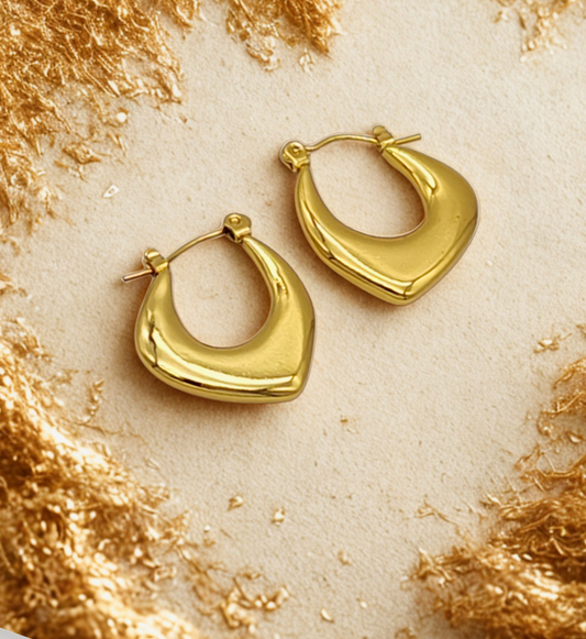 Elegant Heart-Shaped Hoop Earrings