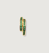 Gold Double Band with Emerald Square Stones