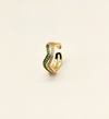 Gold Wave Design Ring with Emerald and Clear Stones