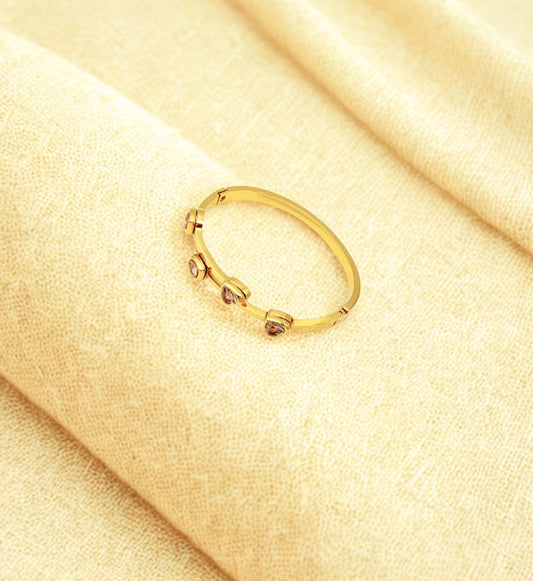 Crystal Stud Gold Bangle