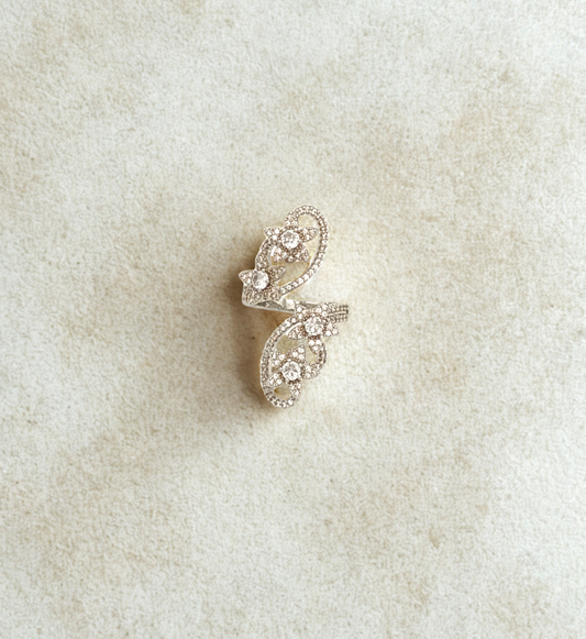 Silver Butterfly Motif Ring