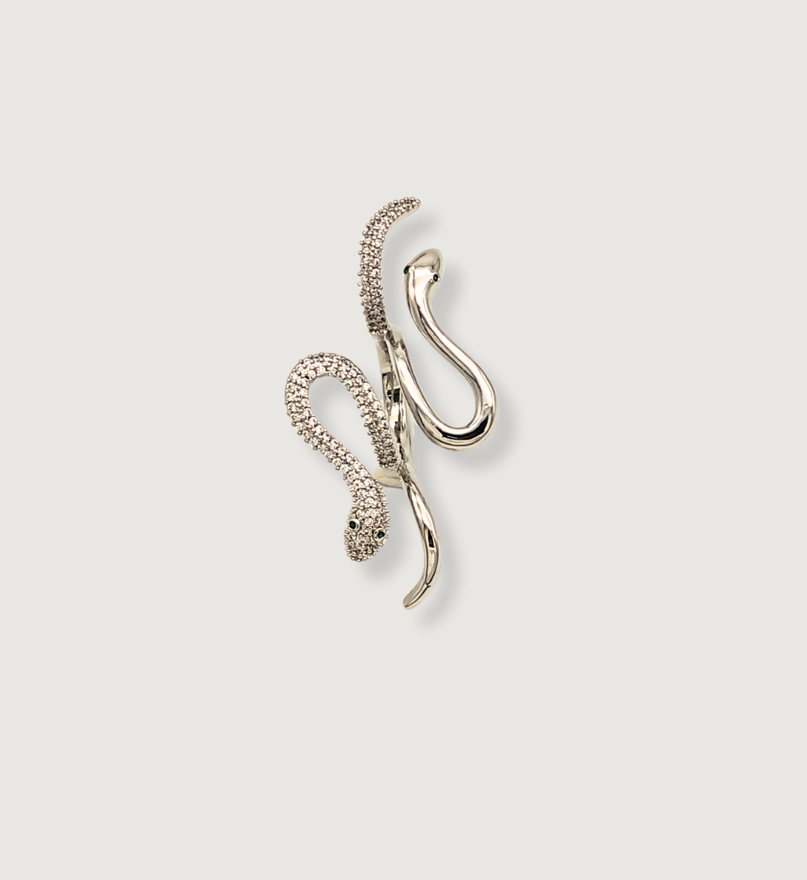 Silver Snake-Inspired Statement Ring
