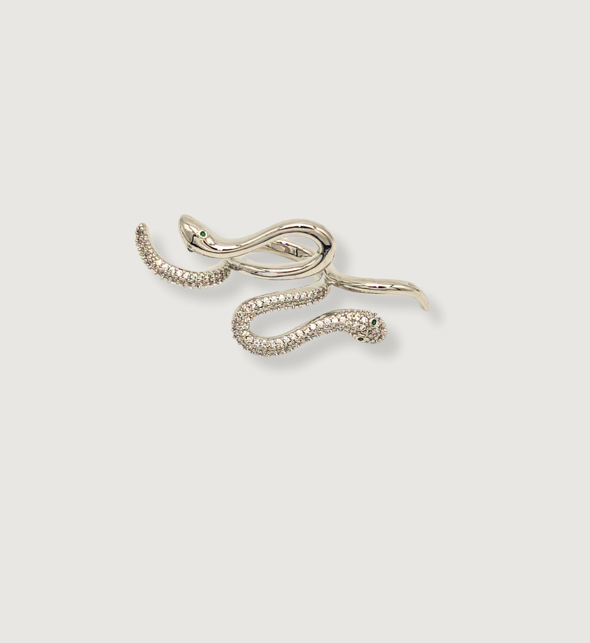 Silver Snake-Inspired Statement Ring