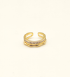 Gold Twisted Design Ring with Clear Stones