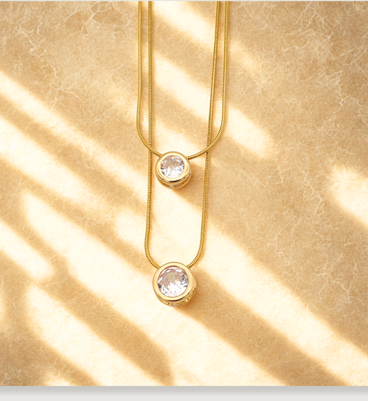 Multi-Stone Pendant Necklace: