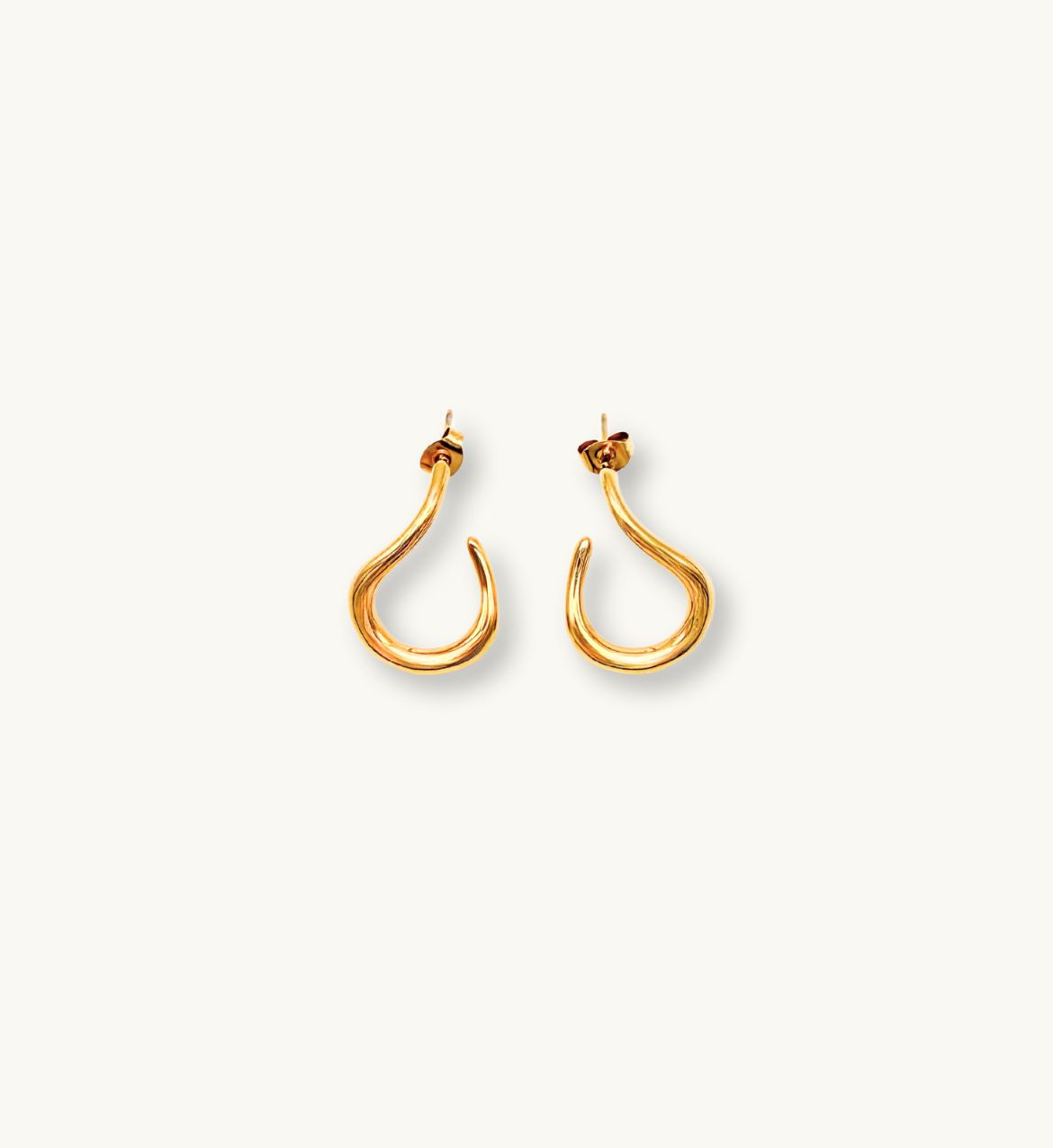 Gold Teardrop Hoop Earrings