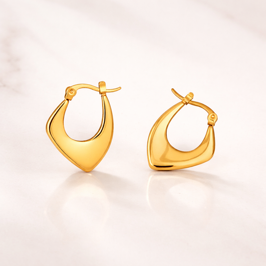 Elegant Heart-Shaped Hoops