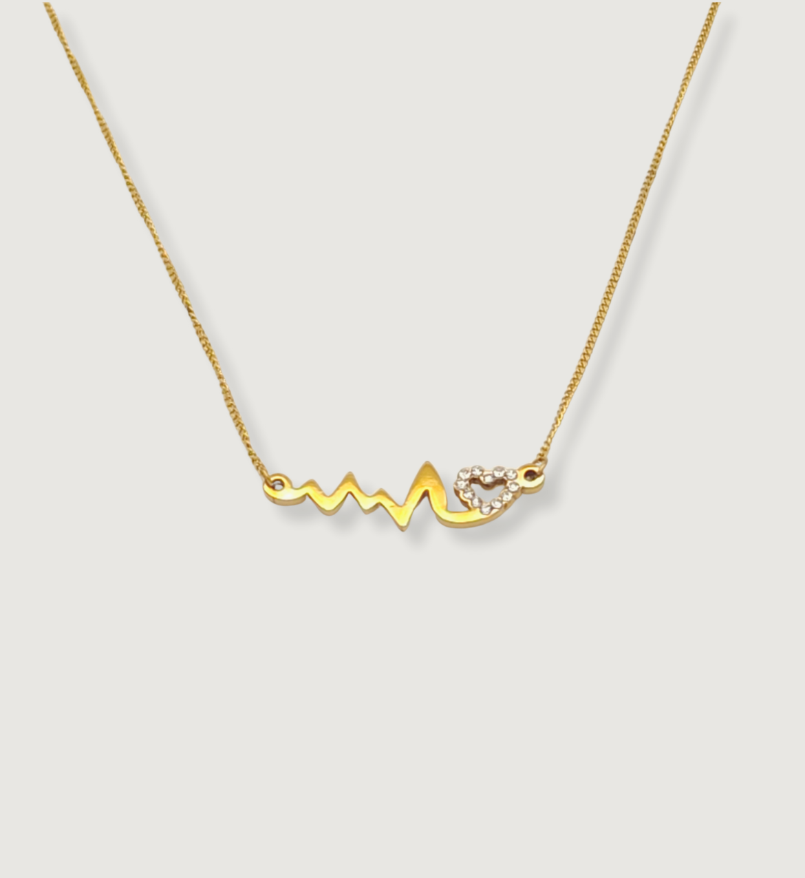 Heartbeat with Heart Charm Pendant