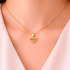 Gold Double Heart Outline Pendant