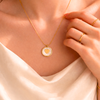 Gold Circle Heart Pendant