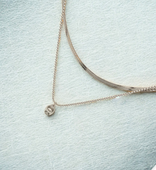 Dual Chain Silver Necklace