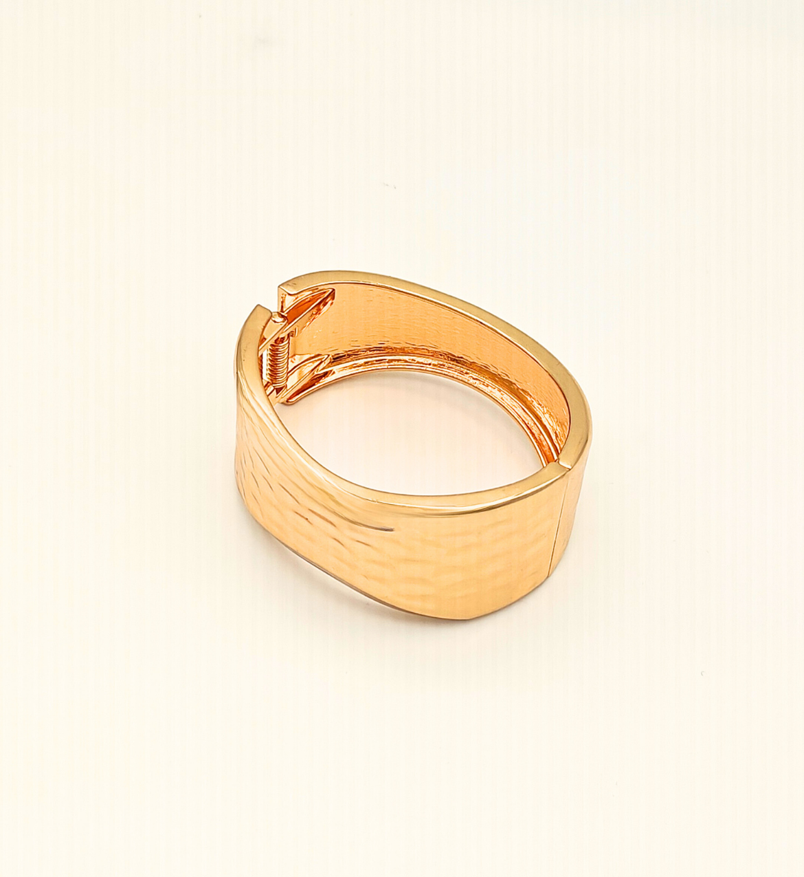 Wide Cut-Out Gold Bangle