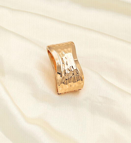 Wide Cut-Out Gold Bangle