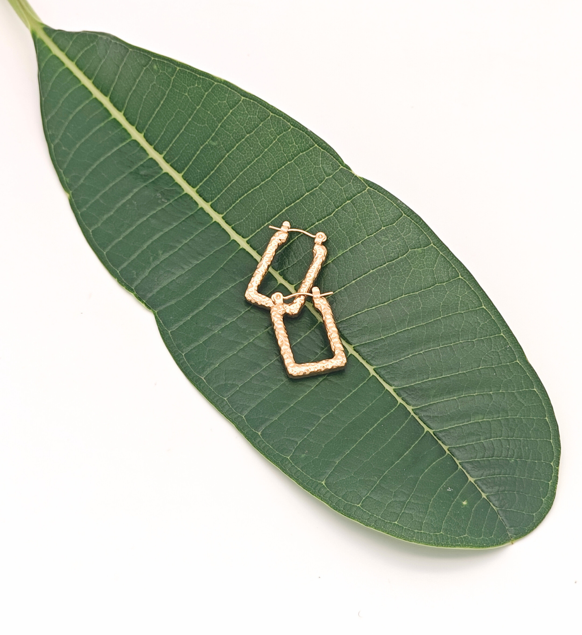 Textured Rectangle Hoop Earrings