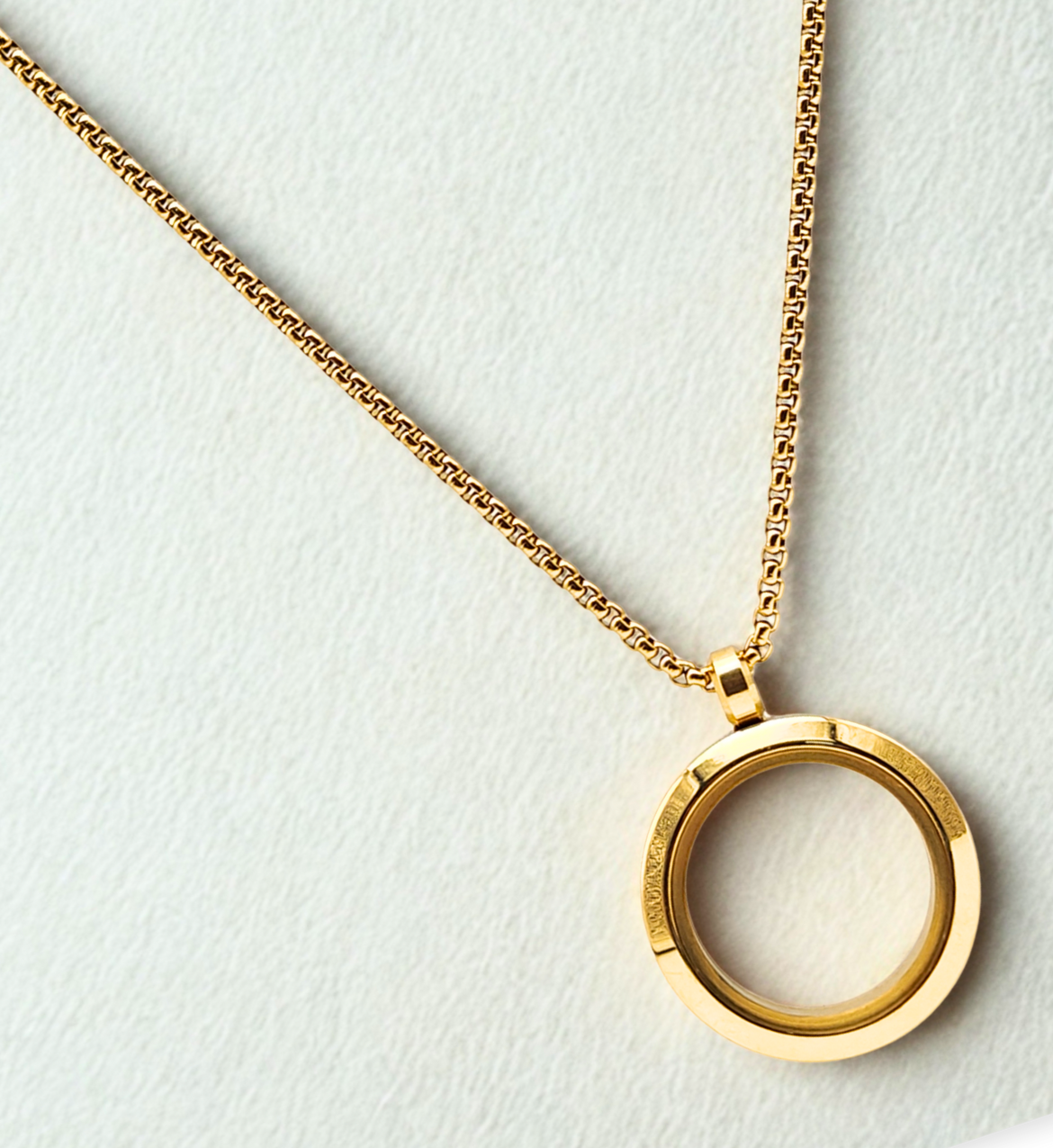 Gold Ring Pendant Necklace