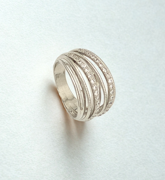 Silver Textured Stacking Ring