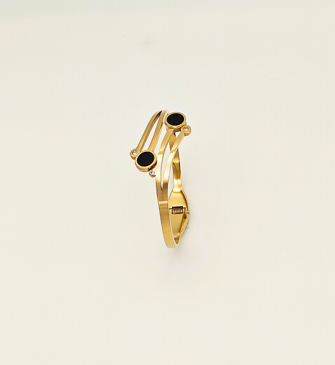 Dual Black Stone Gold Cuff