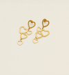 Cascading Hearts Gold Earrings