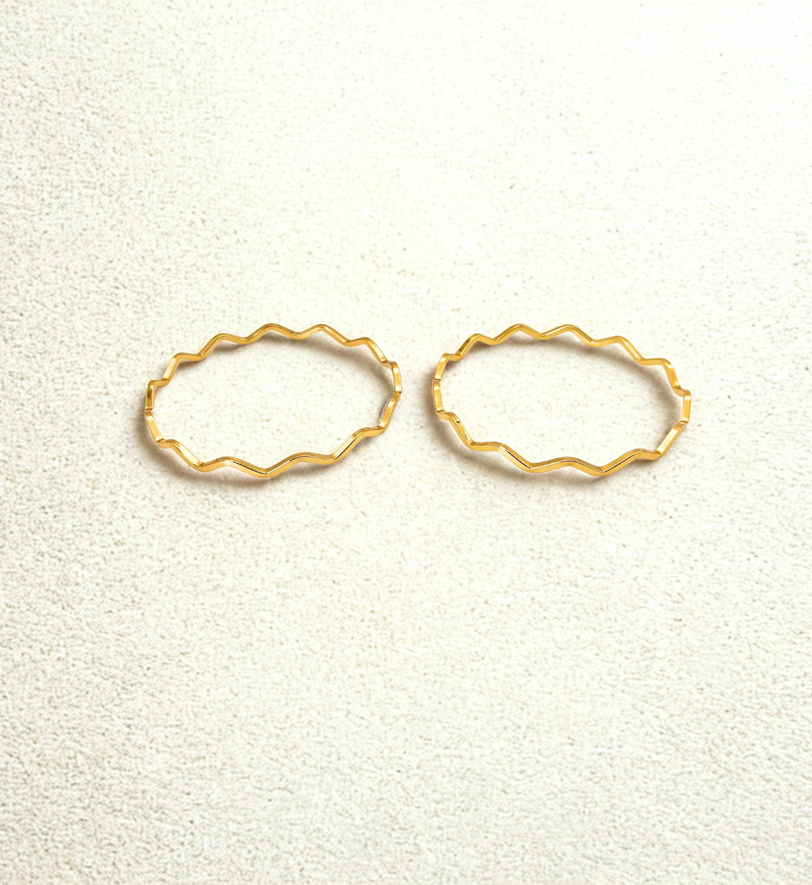 Wavy Gold Bangles (Set of 2)
