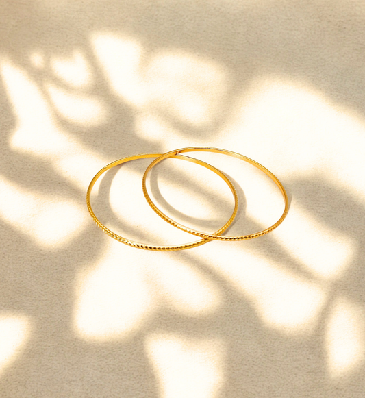 Classic Gold Bangles (Set of 2)