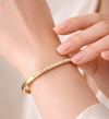 Classic Gold Bangle with Clear Stones