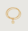 Triple-Wrap Heart Pendant Bracelet
