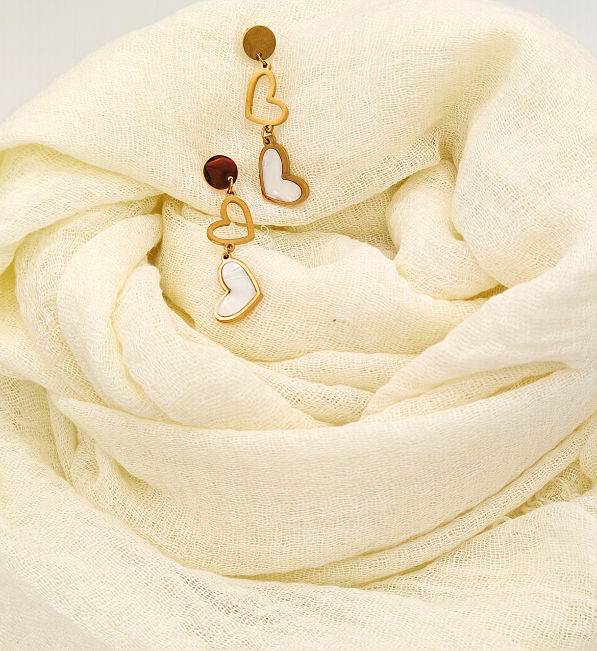 Heart-Shaped Dangle Earrings