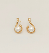 Pearl Accent Swirl Earrings