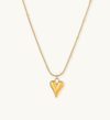 Long Heart Gold Pendant