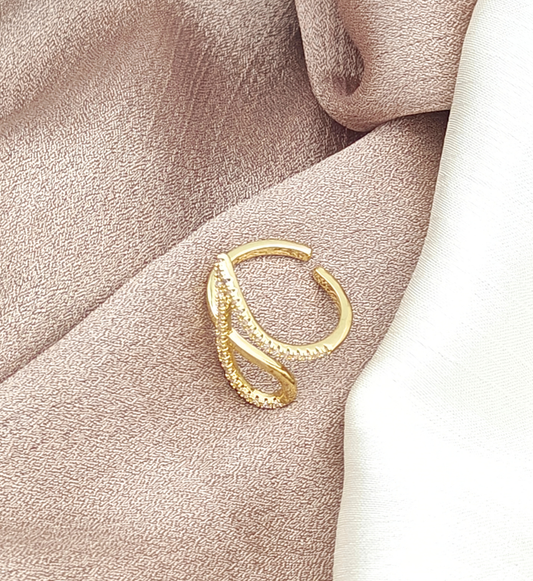 Gold Twisted Open Ring