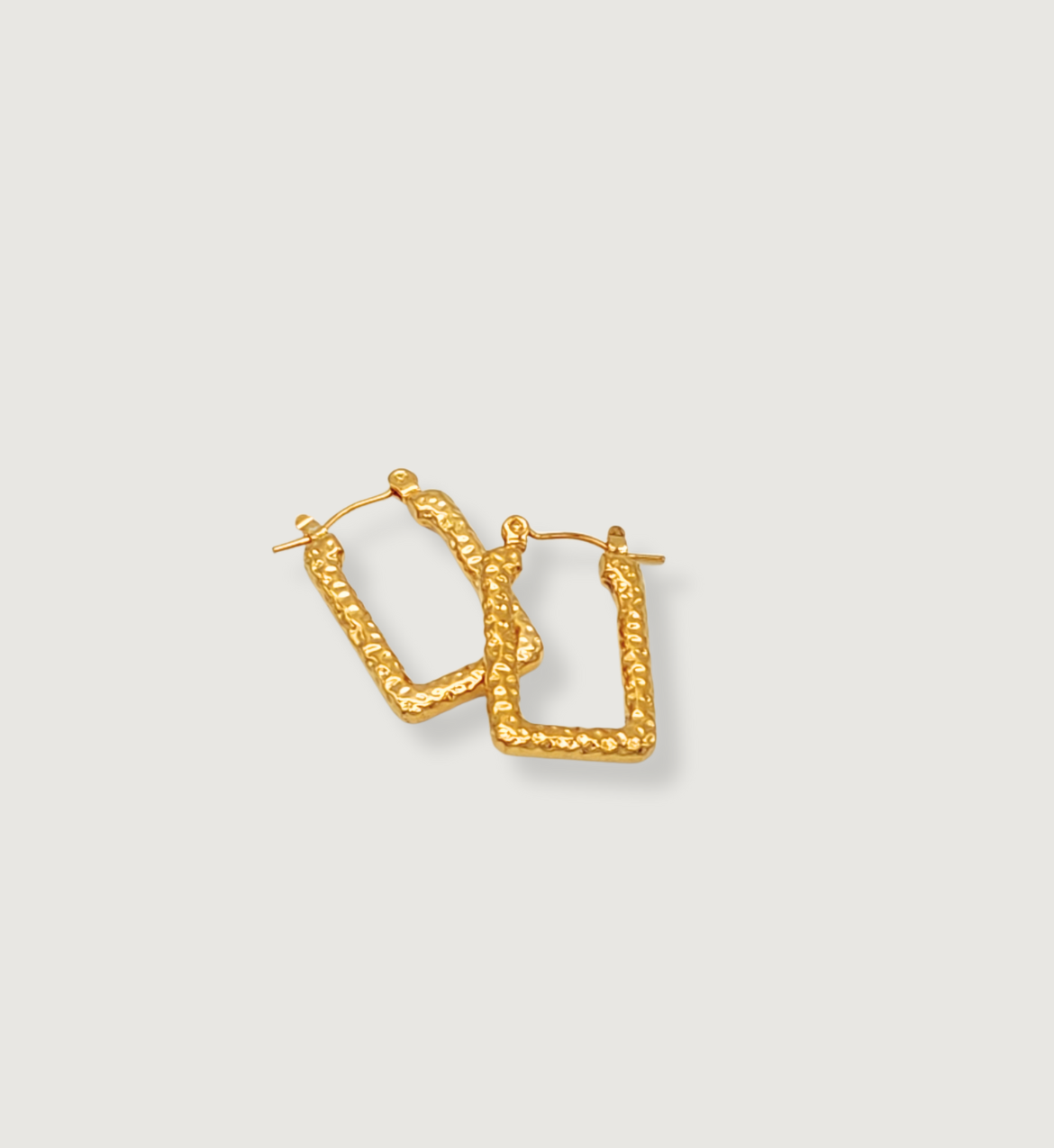Textured Rectangle Hoop Earrings
