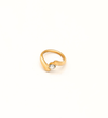 Wave Solitaire Gold Ring