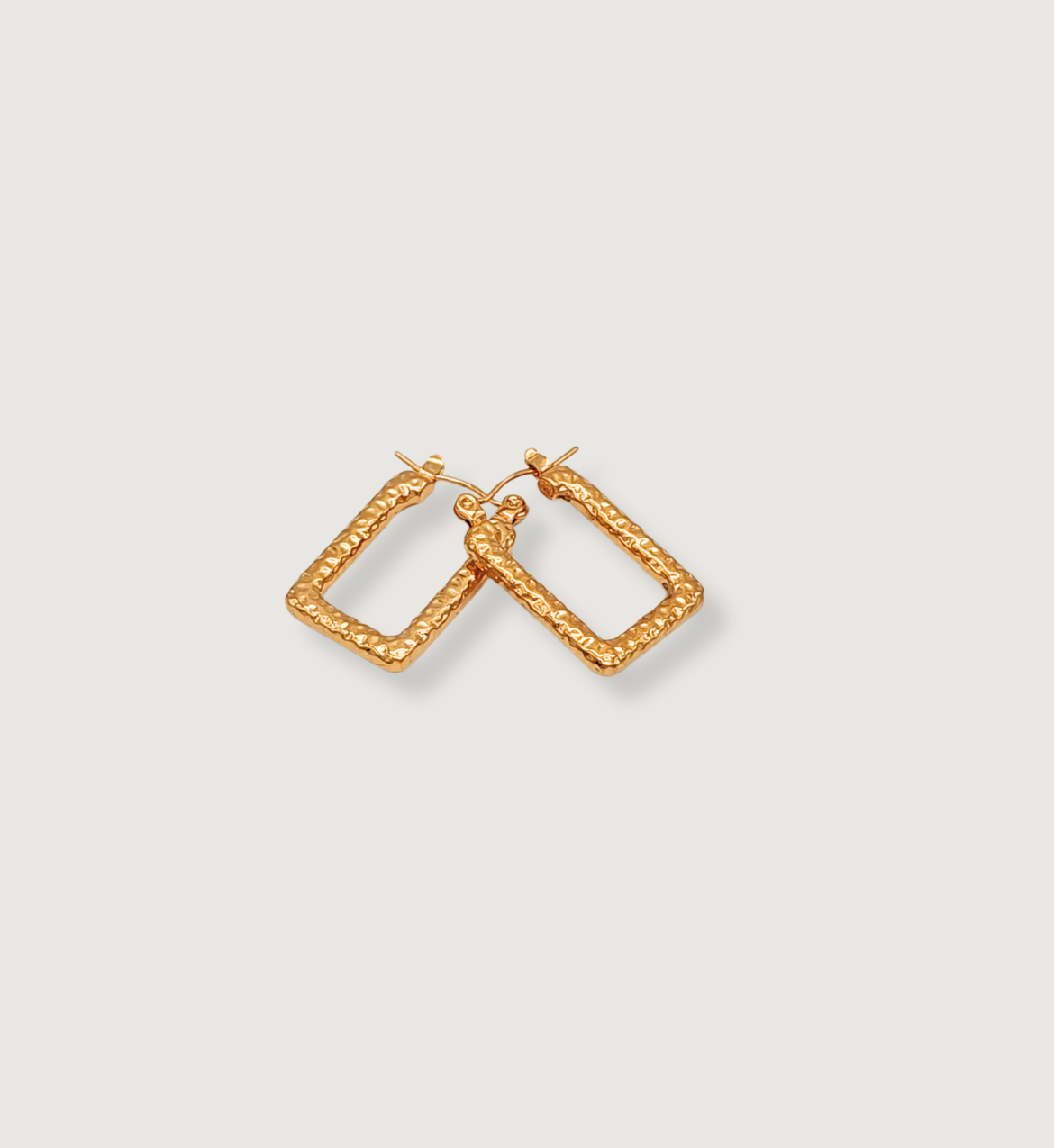 Textured Rectangle Hoop Earrings