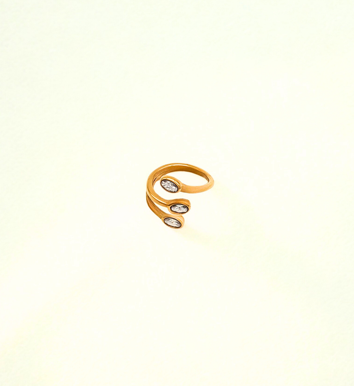 Triple Stone Gold Ring