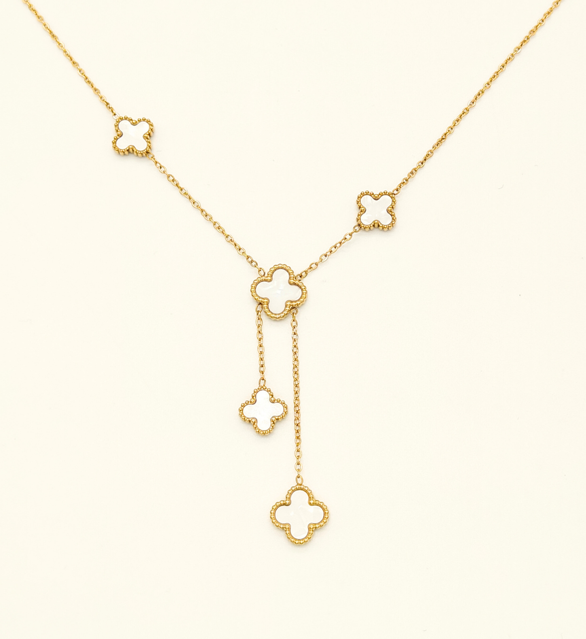 Clover Drop Gold Necklace