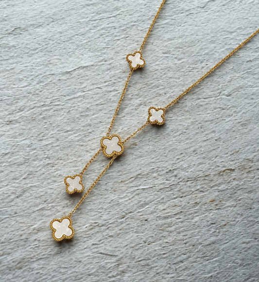 Clover Drop Gold Necklace