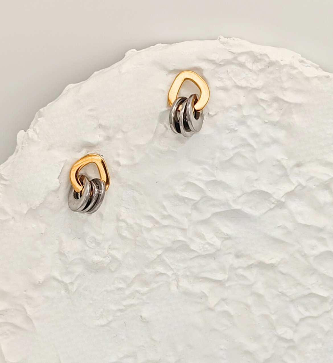 Modern Interlocking Metallic Earrings