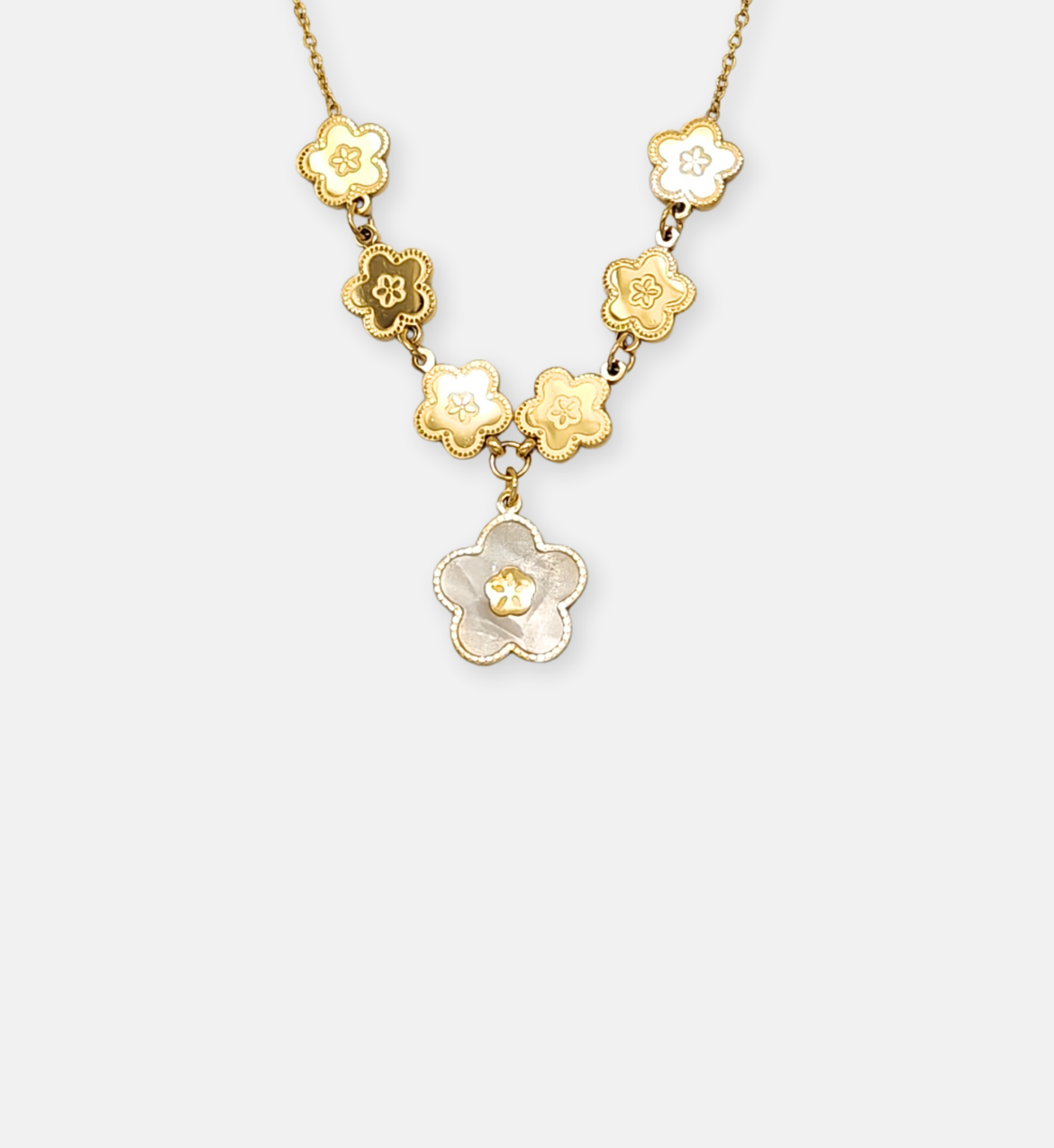 Floral Cascade Gold Necklace