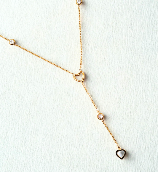 Heart Drop Gold Necklace