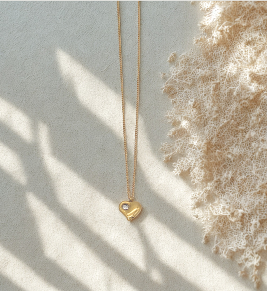 Heart-Shaped Pendant with Stone