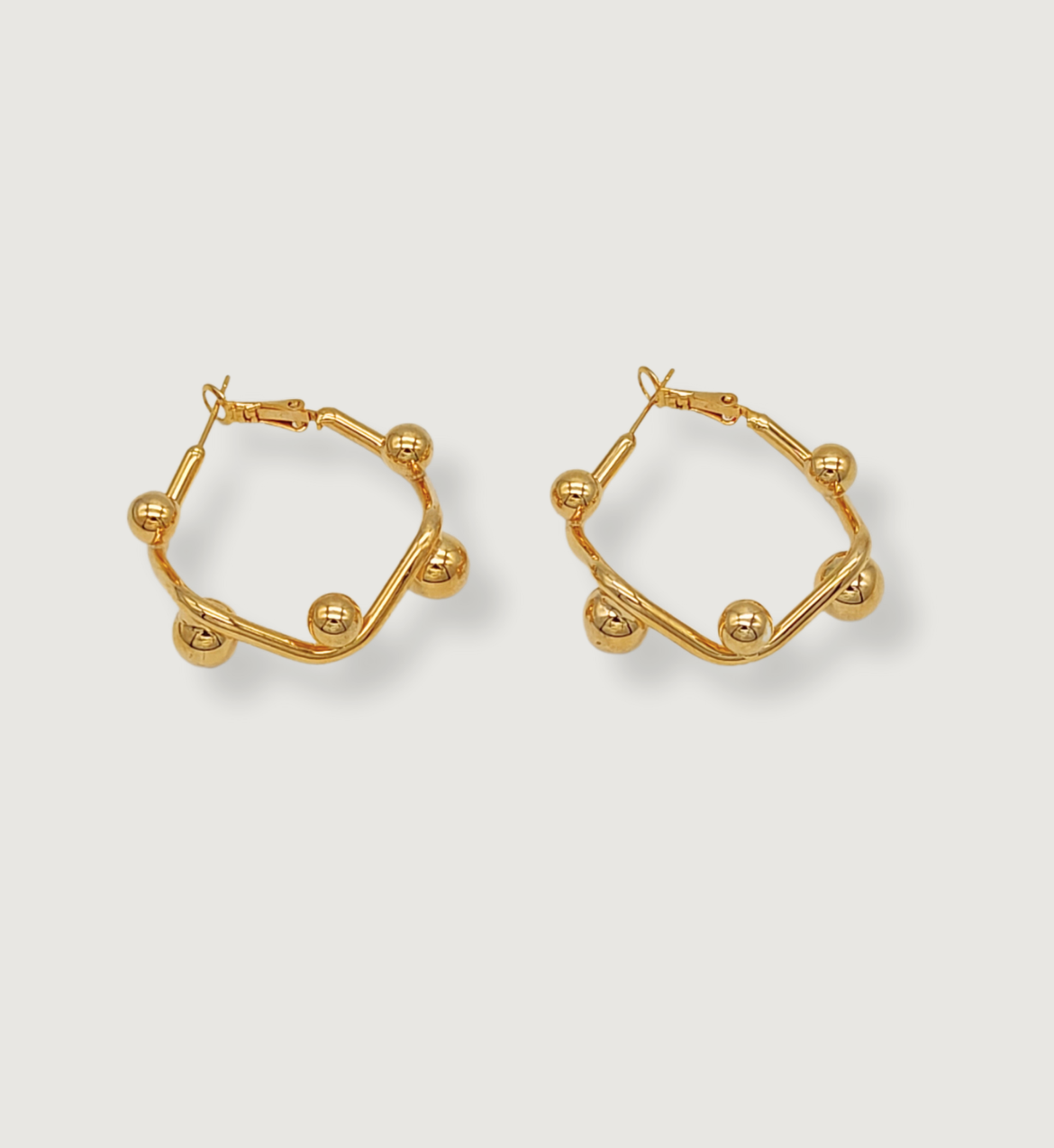 Statement Gold Ball Hoops