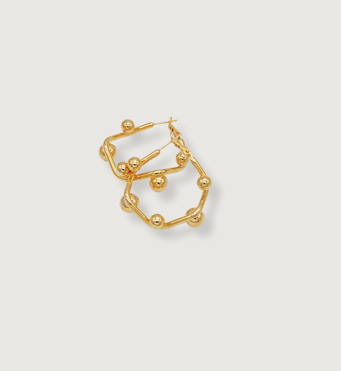 Statement Gold Ball Hoops