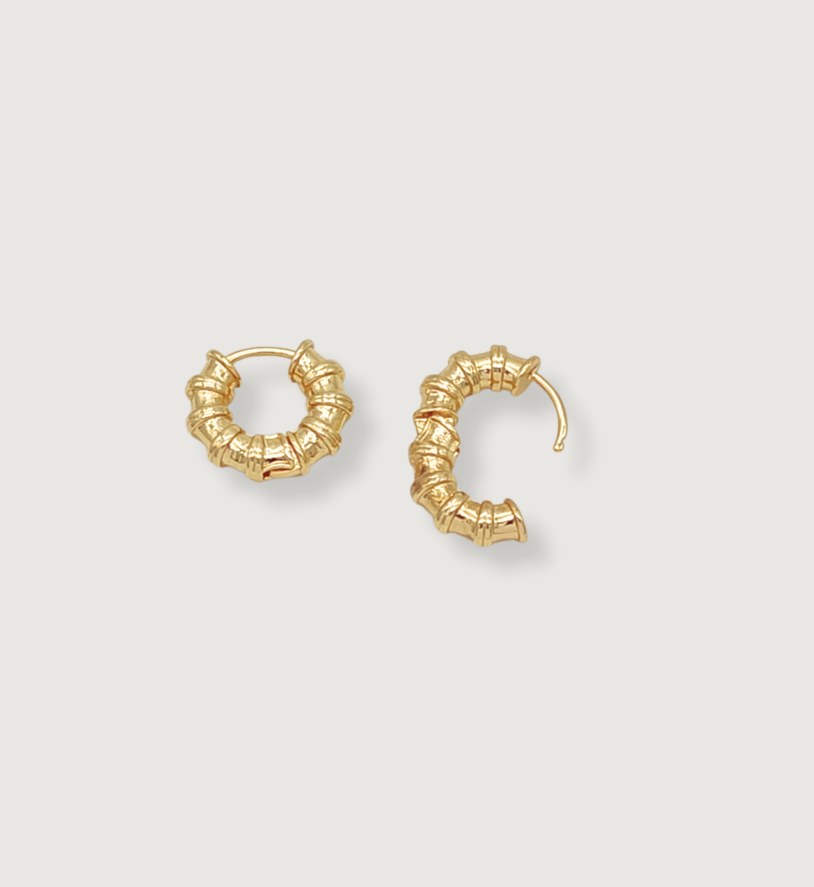 Textured Gold Hoop Earrings