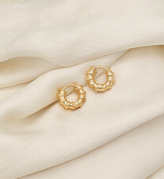 Textured Gold Hoop Earrings