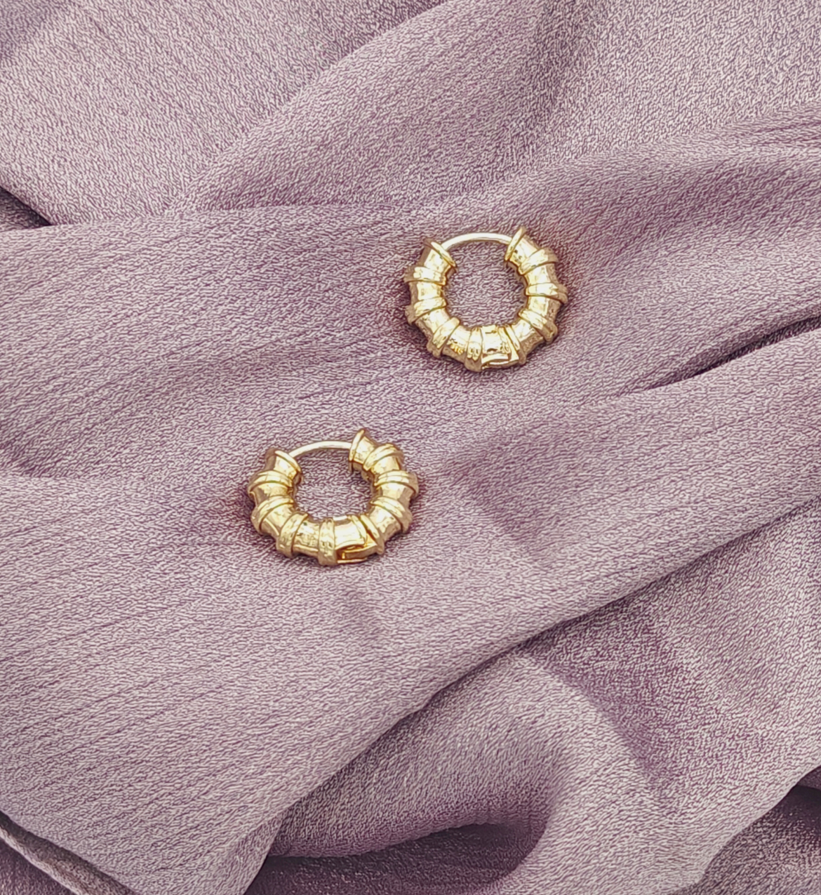 Textured Gold Hoop Earrings