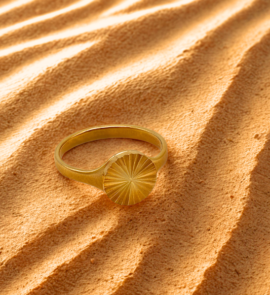 Radiant Sunburst Gold Ring