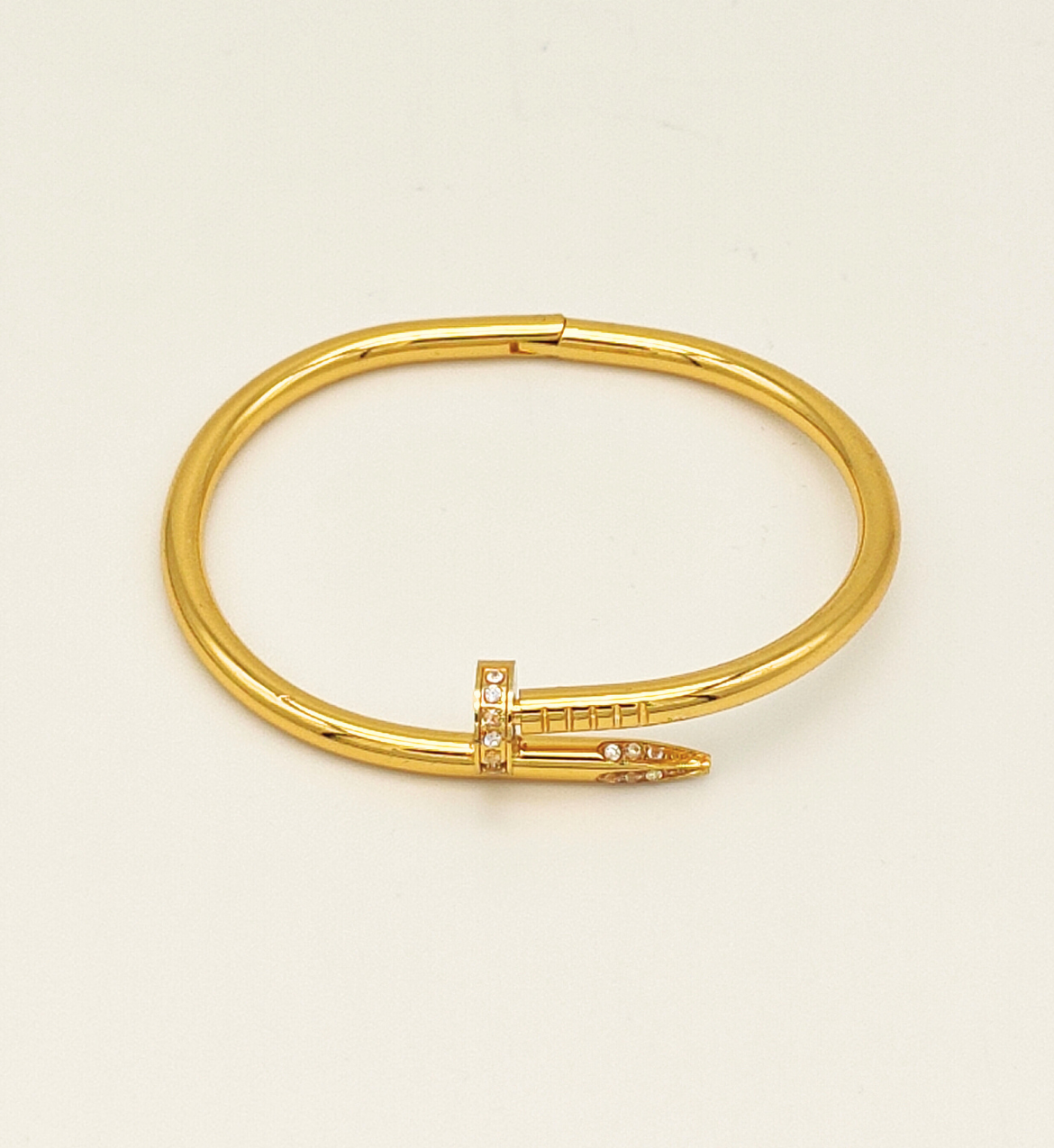 Nail Design Gold Bracelet With Stone