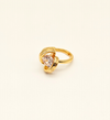 Gold Twisted Heart Stone Ring