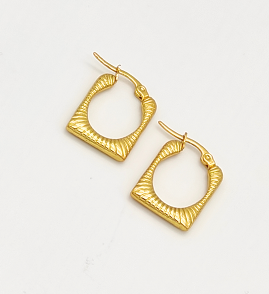 Textured Square Hoop Earrings
